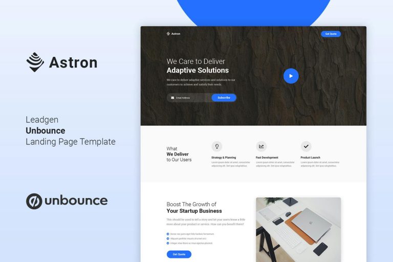 Astron – LeadGen HTML Landing Page Template