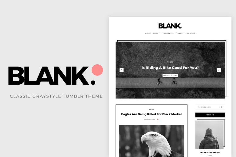 Blank Gray – style Tumblr Theme