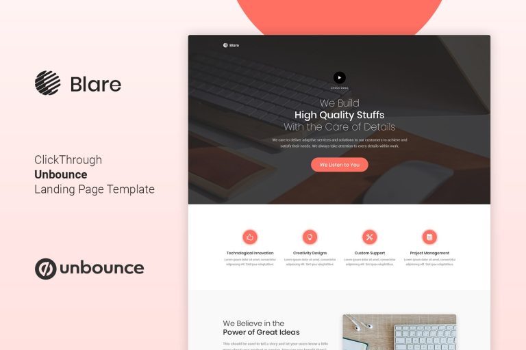Blare – Unbounce Landing Page Template