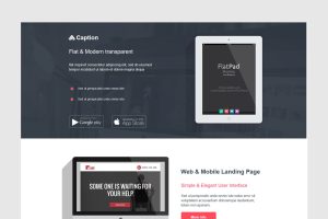 Caption Flat Startup Landing Page