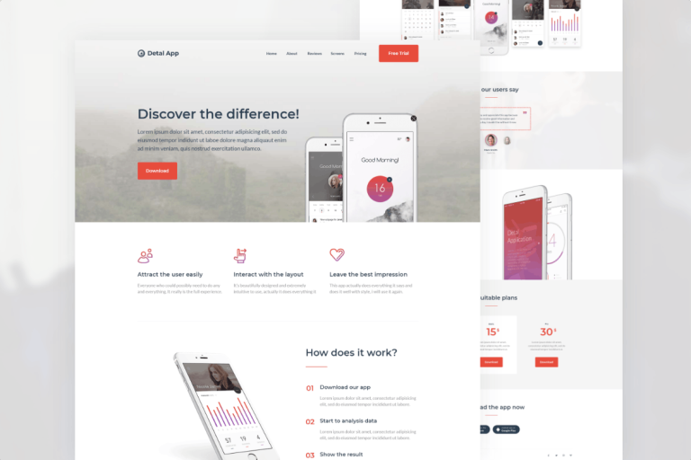Detalapp – App Unbounce Landing Page Template