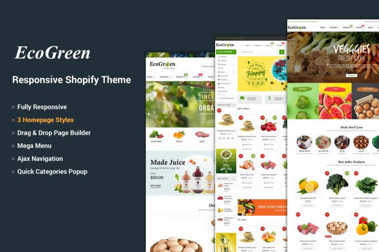 EcoGreen – Organic, Fruit, Vegetable Shopify Theme
