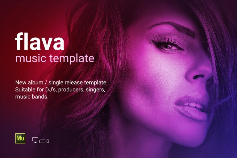 Flava – Music album / single promo site Template