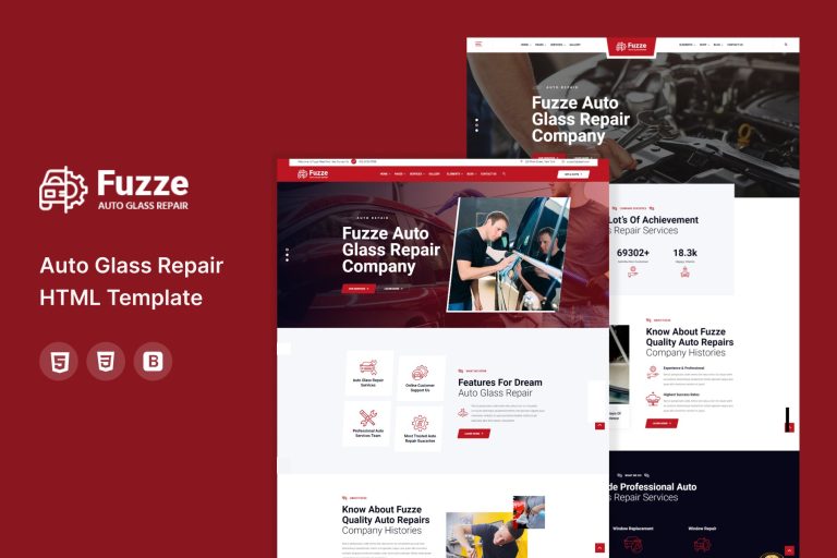 Fuzze – Auto Glass Repair HTML Template
