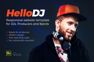HelloDJ – One Page Site Template for DJ and Producer