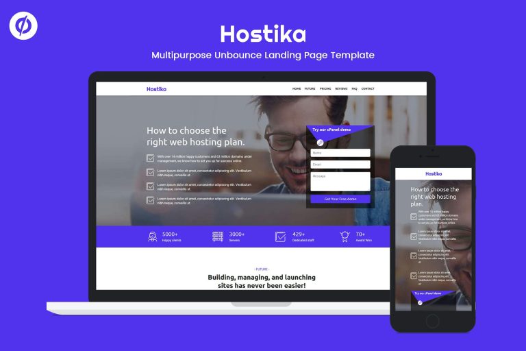 Hostika – Unbounce Landing Page Template