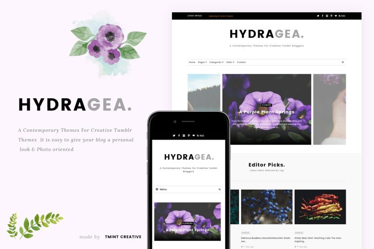 Hydragea – Responsive Tumblr Theme