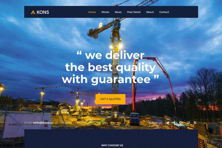 Kons – Construction and Building Drupal 8 Theme