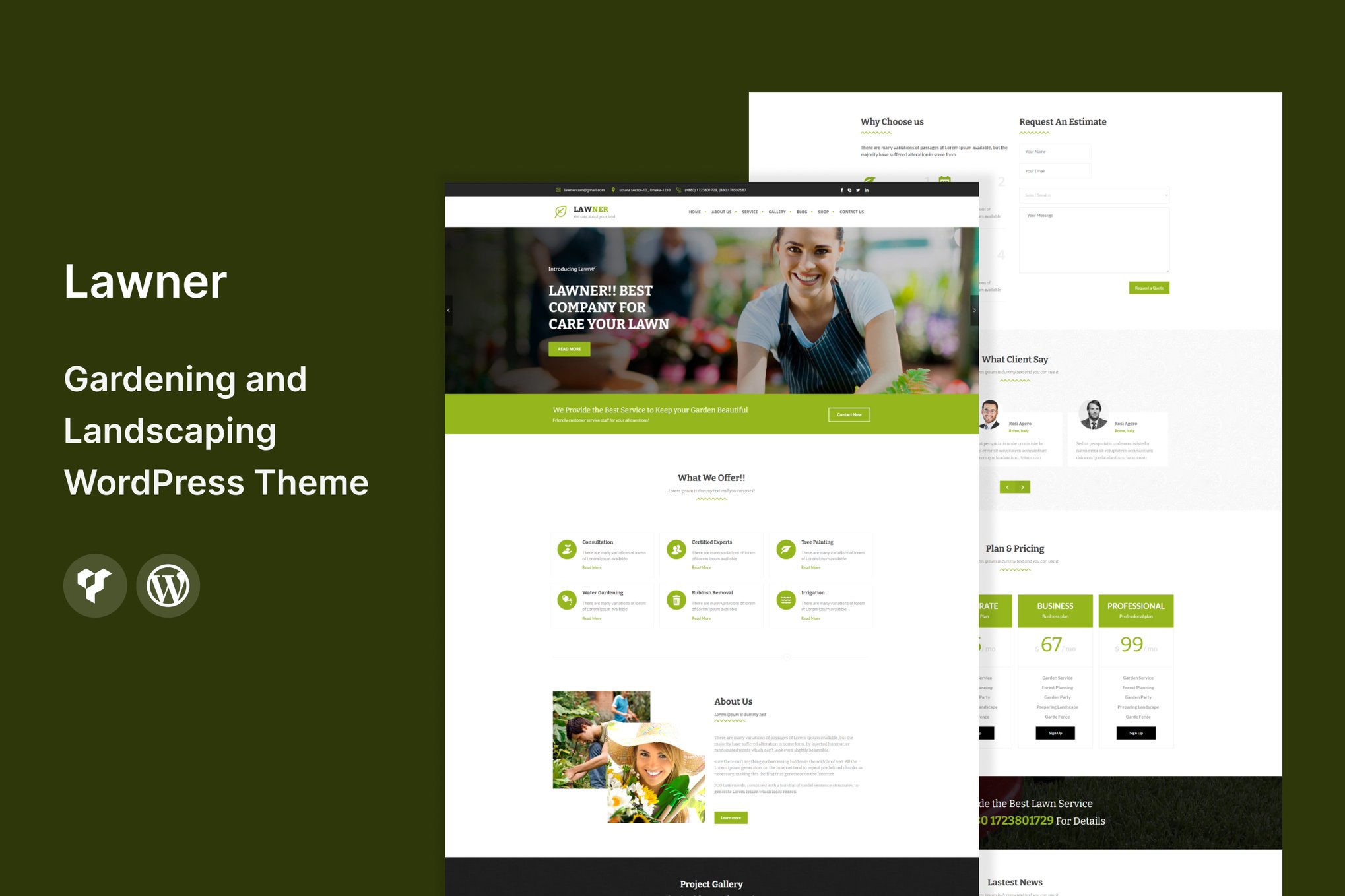 Lawner- Gardening and Landscaping 2.8 WordPress Theme