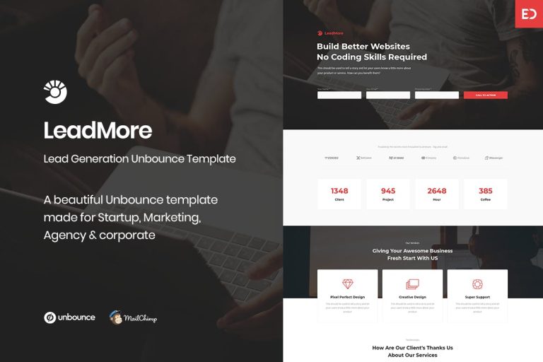 LeadMore – Lead Generation Unbounce Landing Page