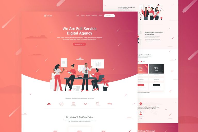 LeLand – Isometric Business Unbounce Landing Page