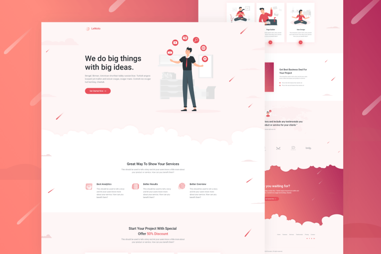 LeNoto – Isometric Business Unbounce Landing Page
