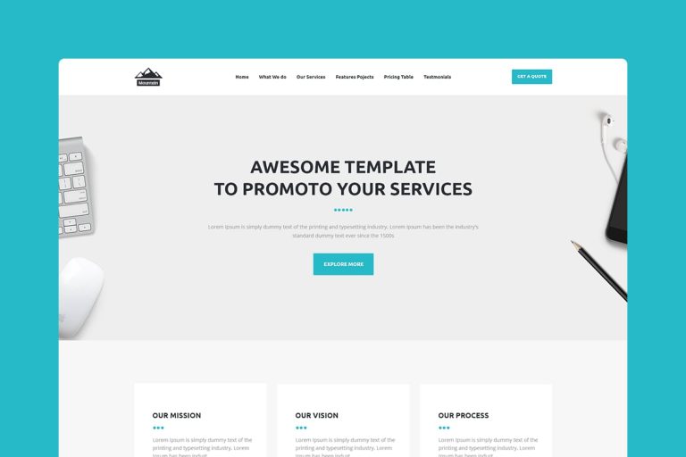 Mountain – CMS Unbounce Template