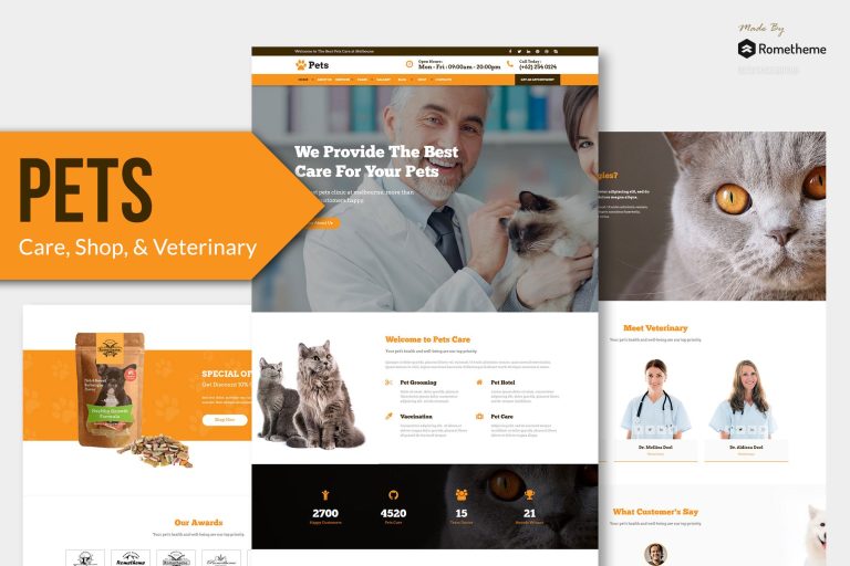 PETS – Pet Care, Shop Muse Template