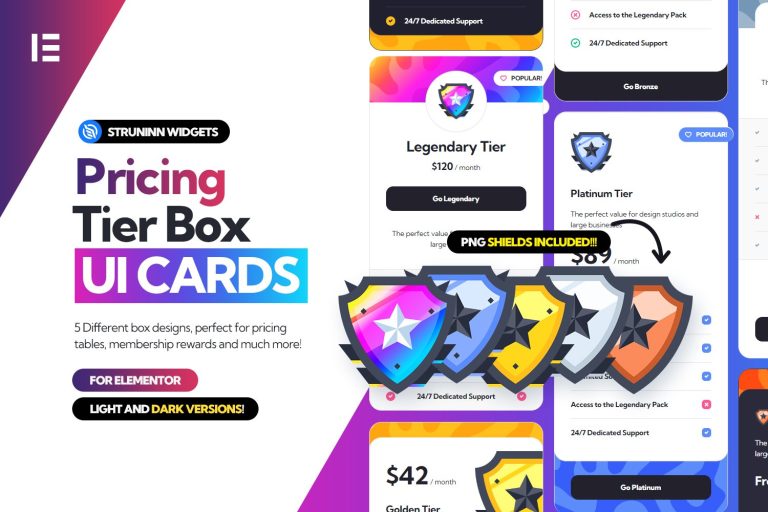 Pricing Tier Box – UI Cards for Elementor