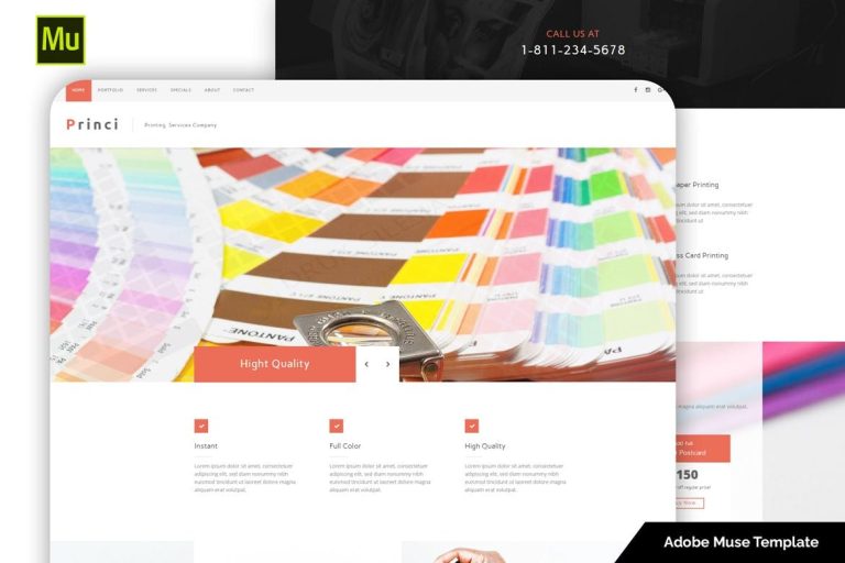 Princi – Printing Services Muse Template
