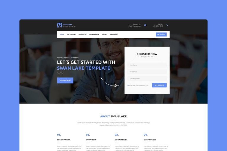 Swan Lake – CMS Unbounce Template