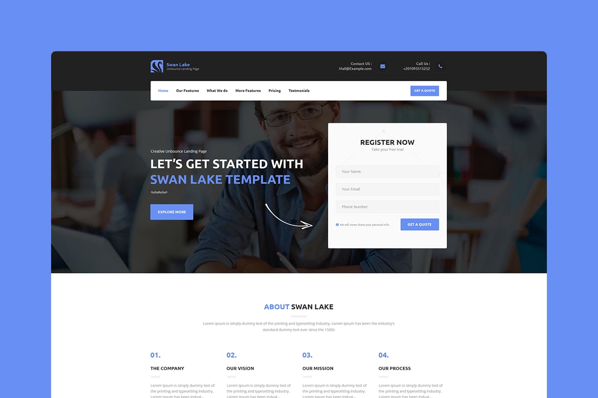 Swan Lake- CMS Unbounce Template