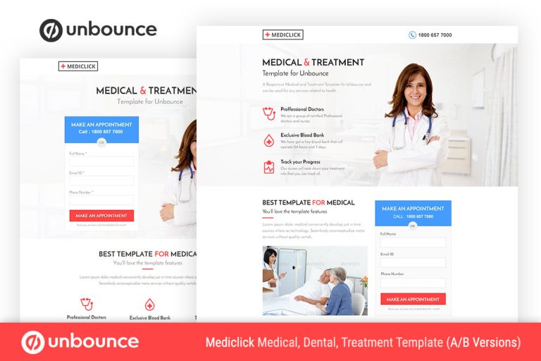 Unbounce Medical Landing Page Template – Mediclick