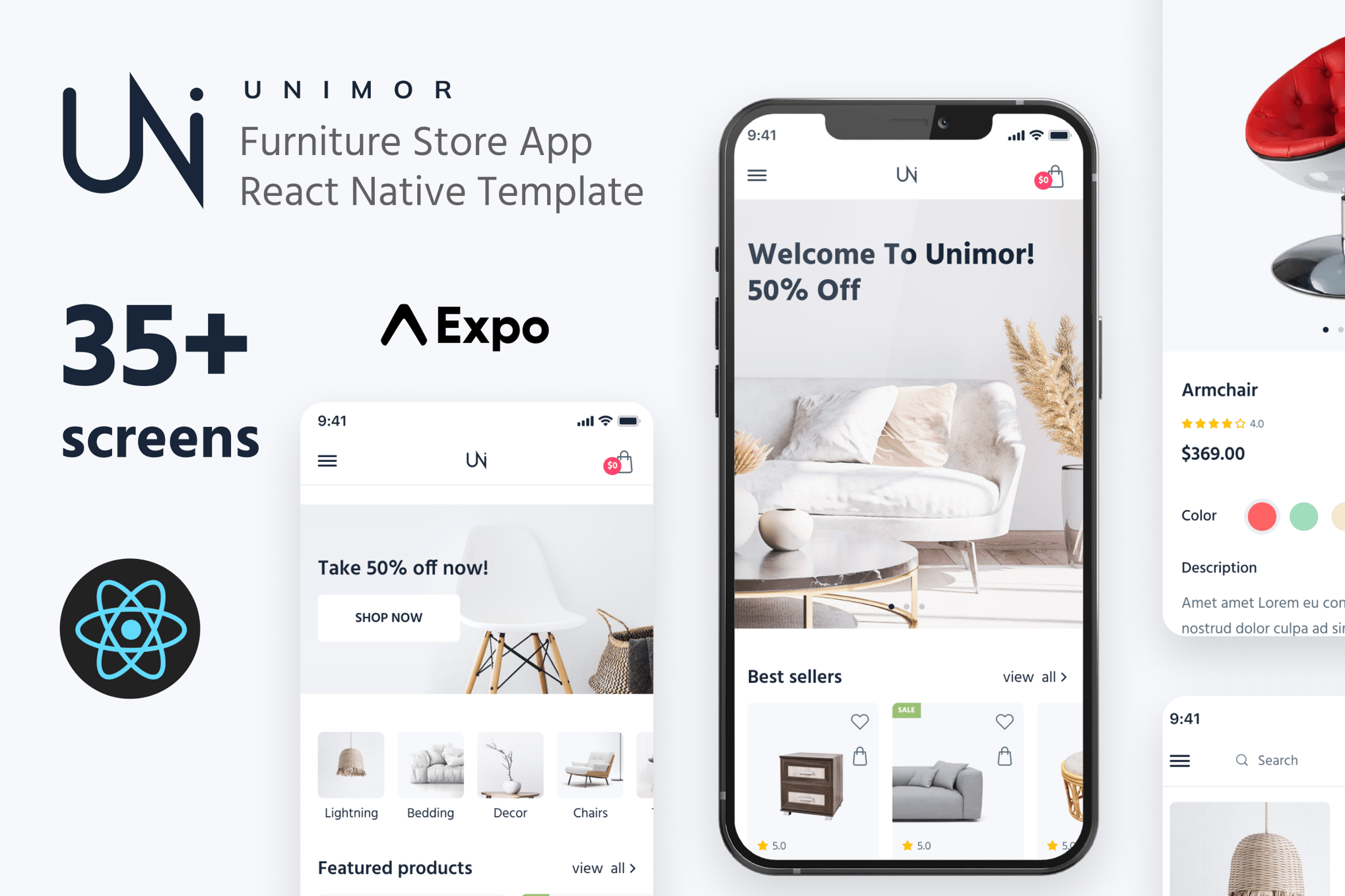 Unimor - Furniture Store React Native App