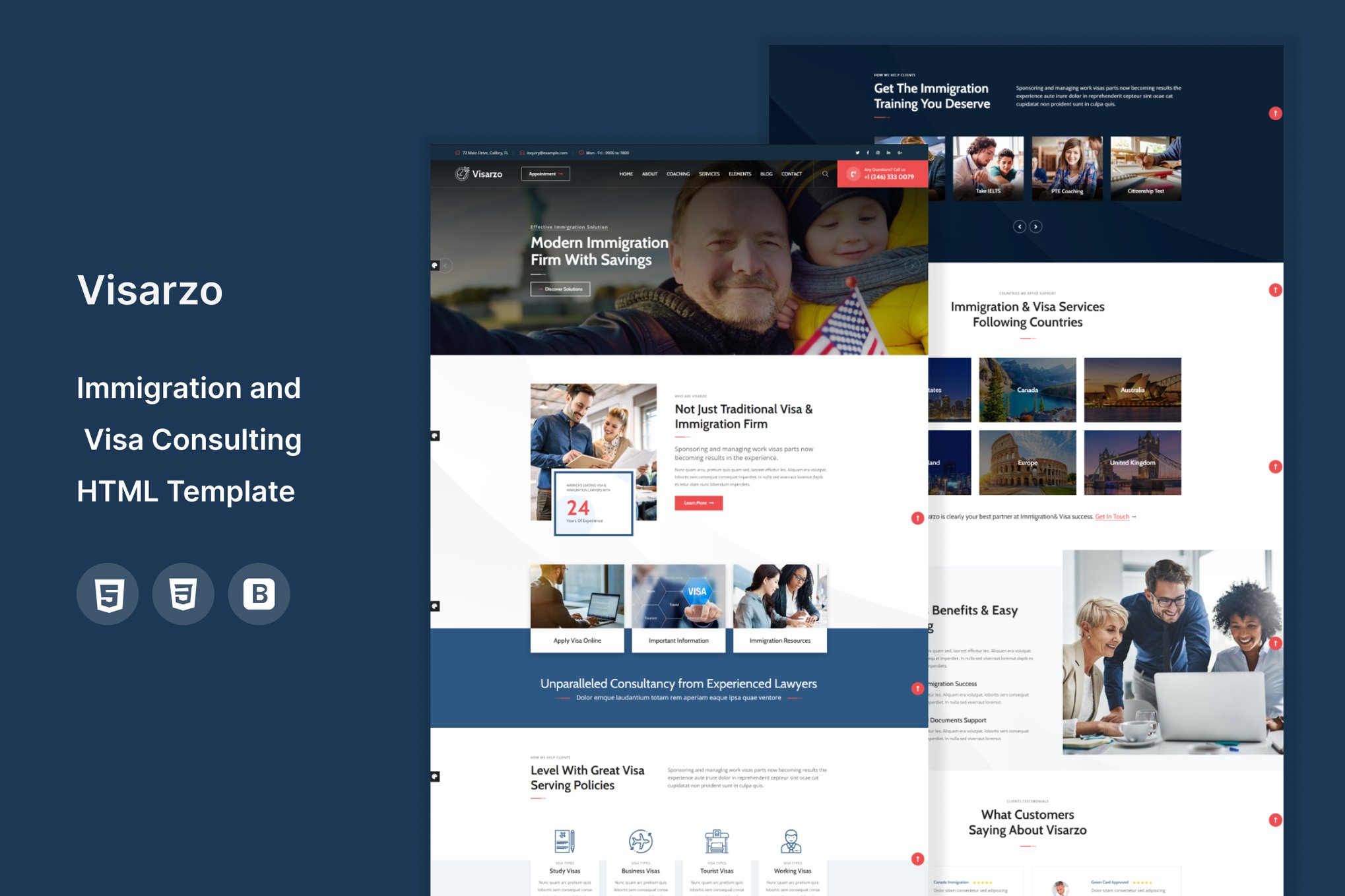 Visarzo – Immigration HTML Template