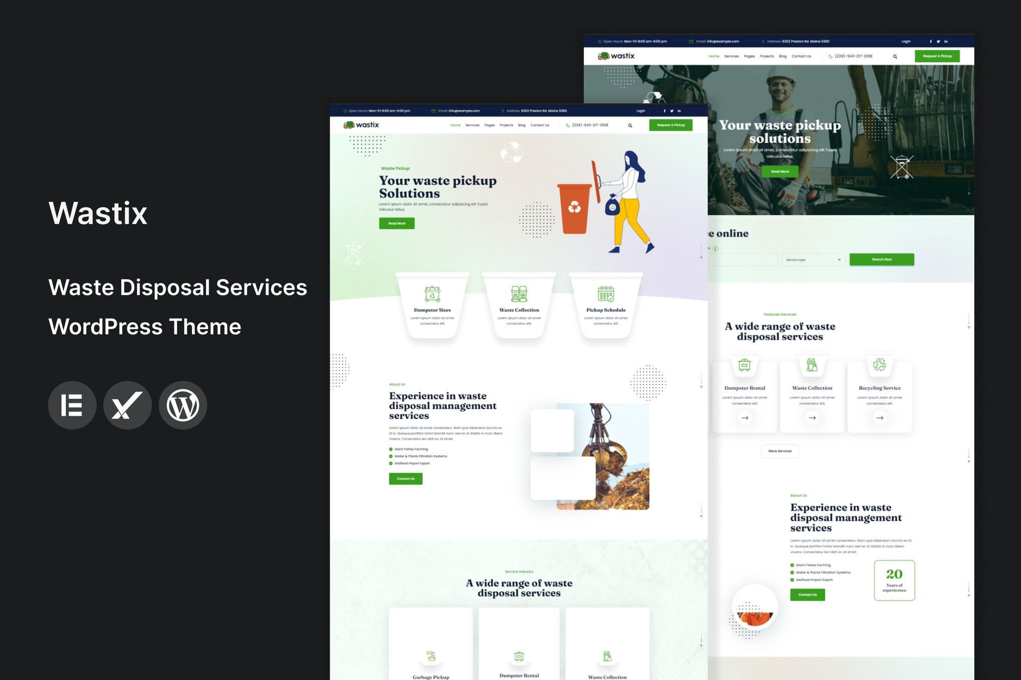 Wastix- Waste Disposal Services 1.0.0 WordPress Theme