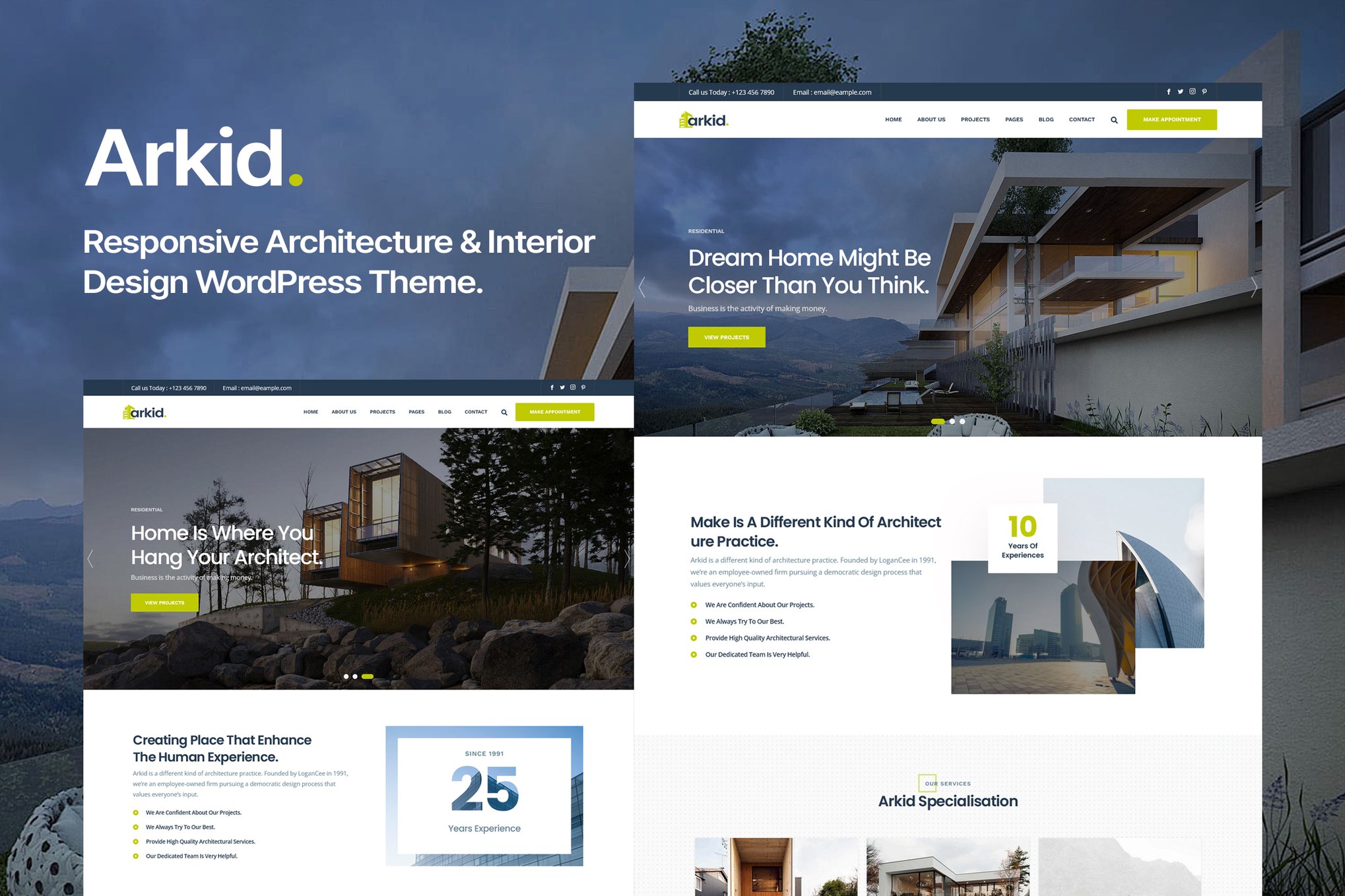 Arkid - Architecture and Interior Design 2.0.3 WordPress Theme