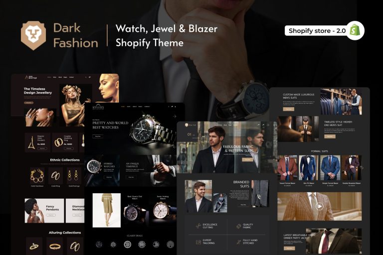 Dark Fashion – Watch, Jewel & Blazer Shopify Them