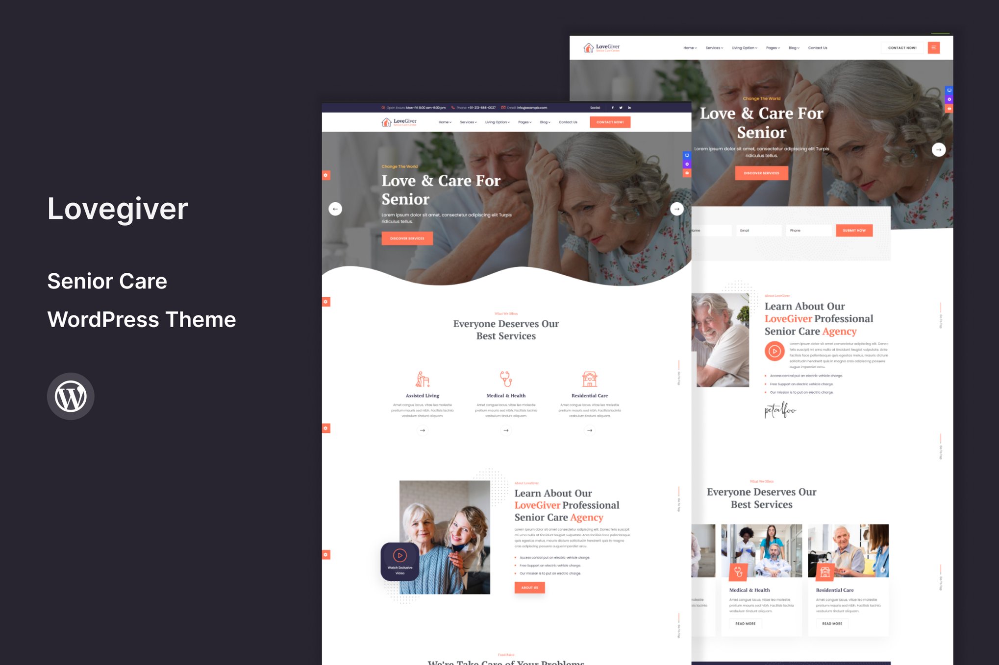 Lovegiver- Senior Care + RTL 1.0.1 WordPress Theme