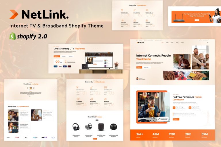Netlink – CCTV, Broadband Services Shopify Theme