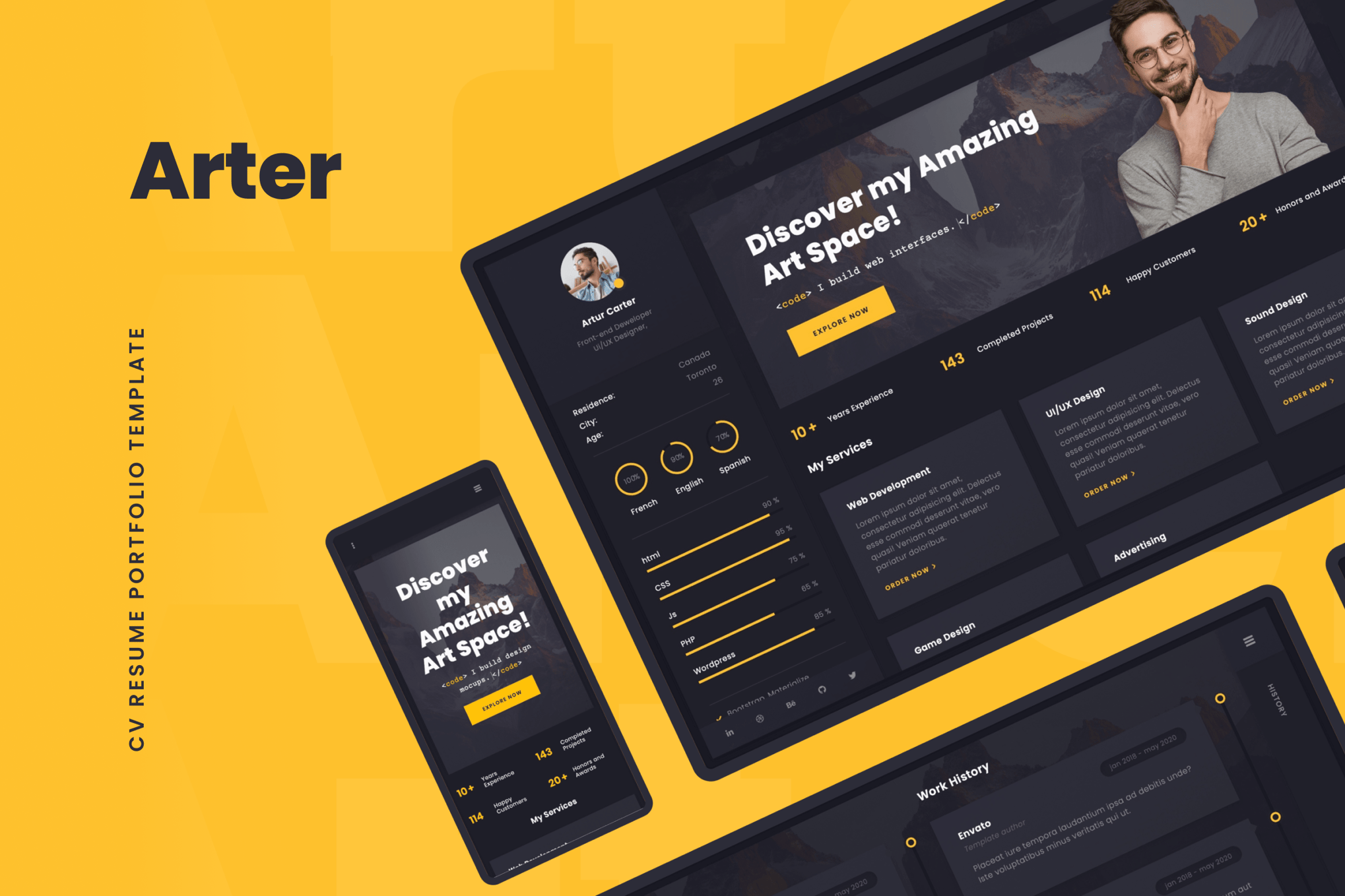 Arter - CV Resume Portfolio Template