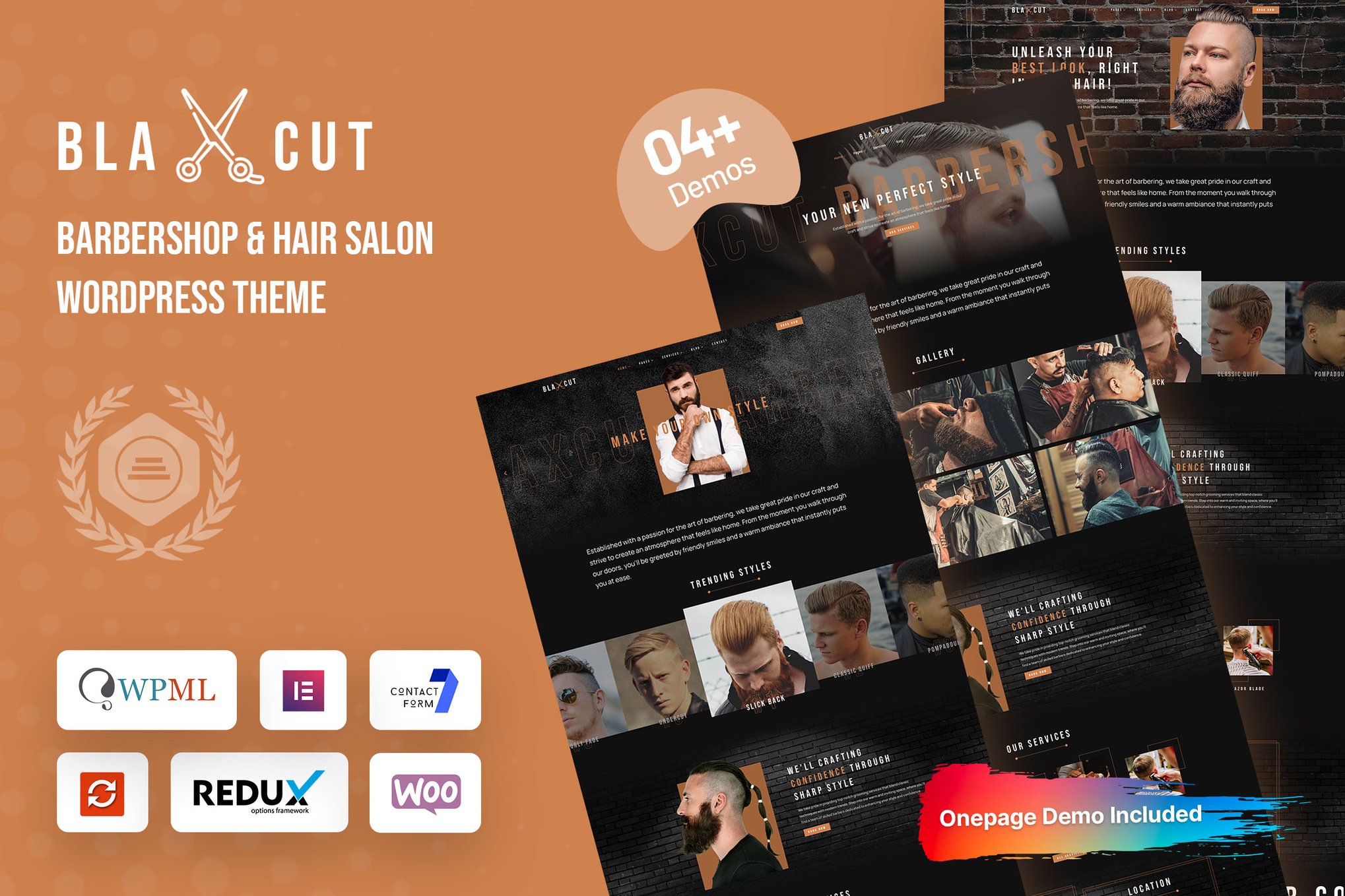 Blaxcut- Barbershop & Hair Salon 1.0.0 WordPress Theme