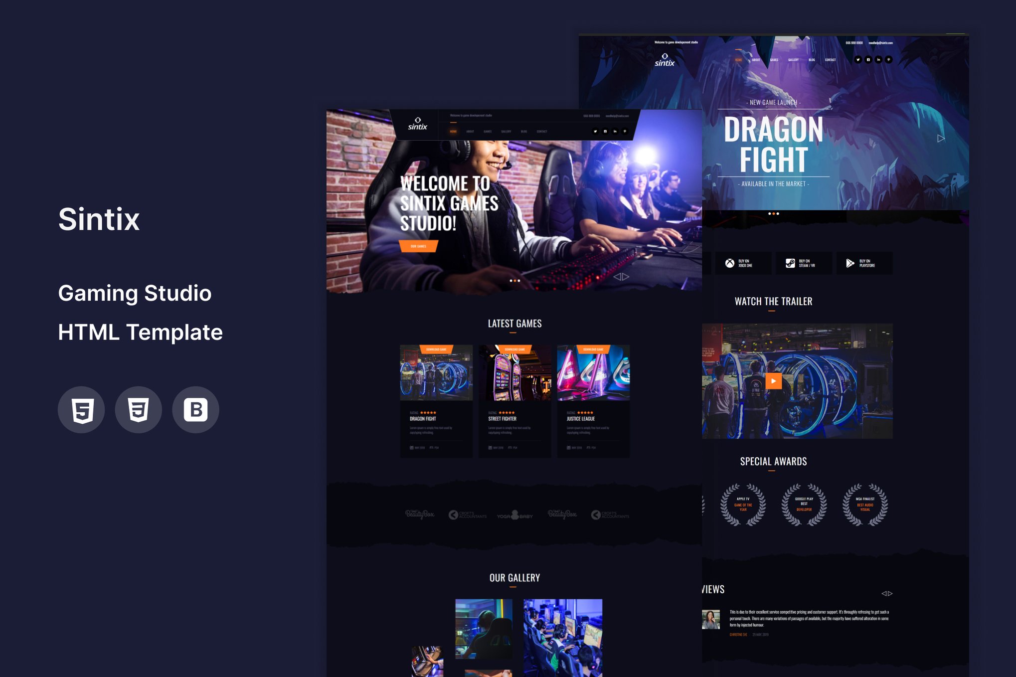 Sintix - Gaming Studio HTML Template