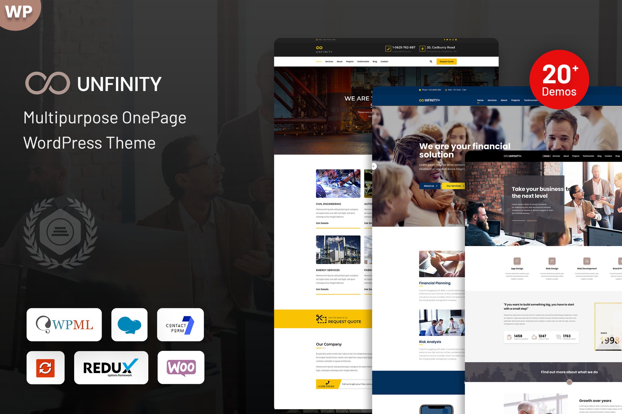 Unfinityplus- One Page 1.3.3 WordPress Theme