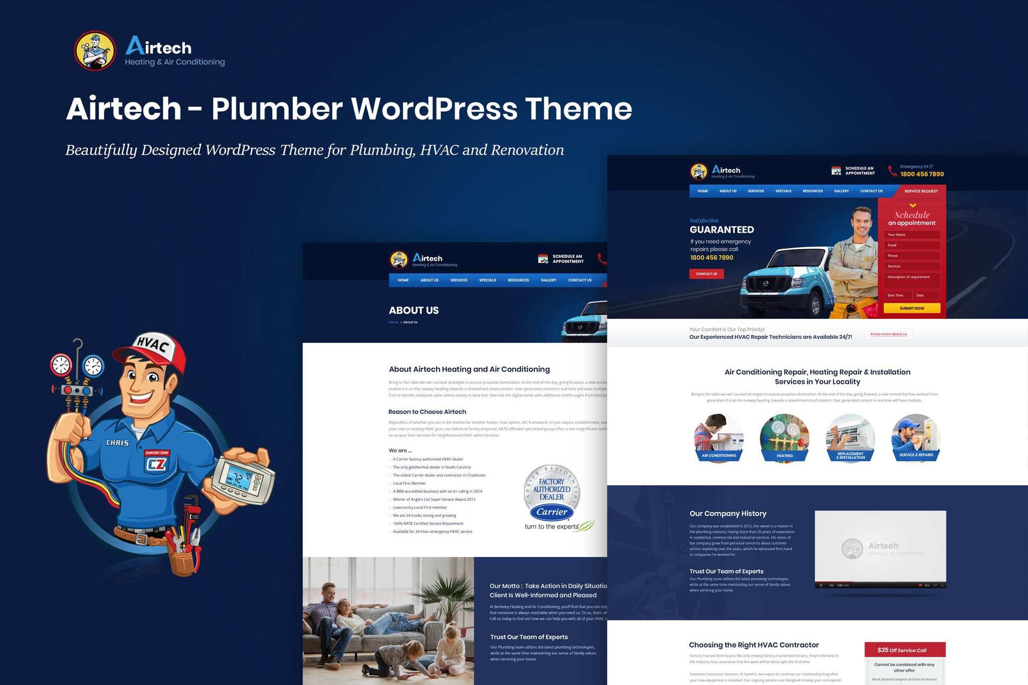 Airtech - Plumber Wordpress Theme 3.7