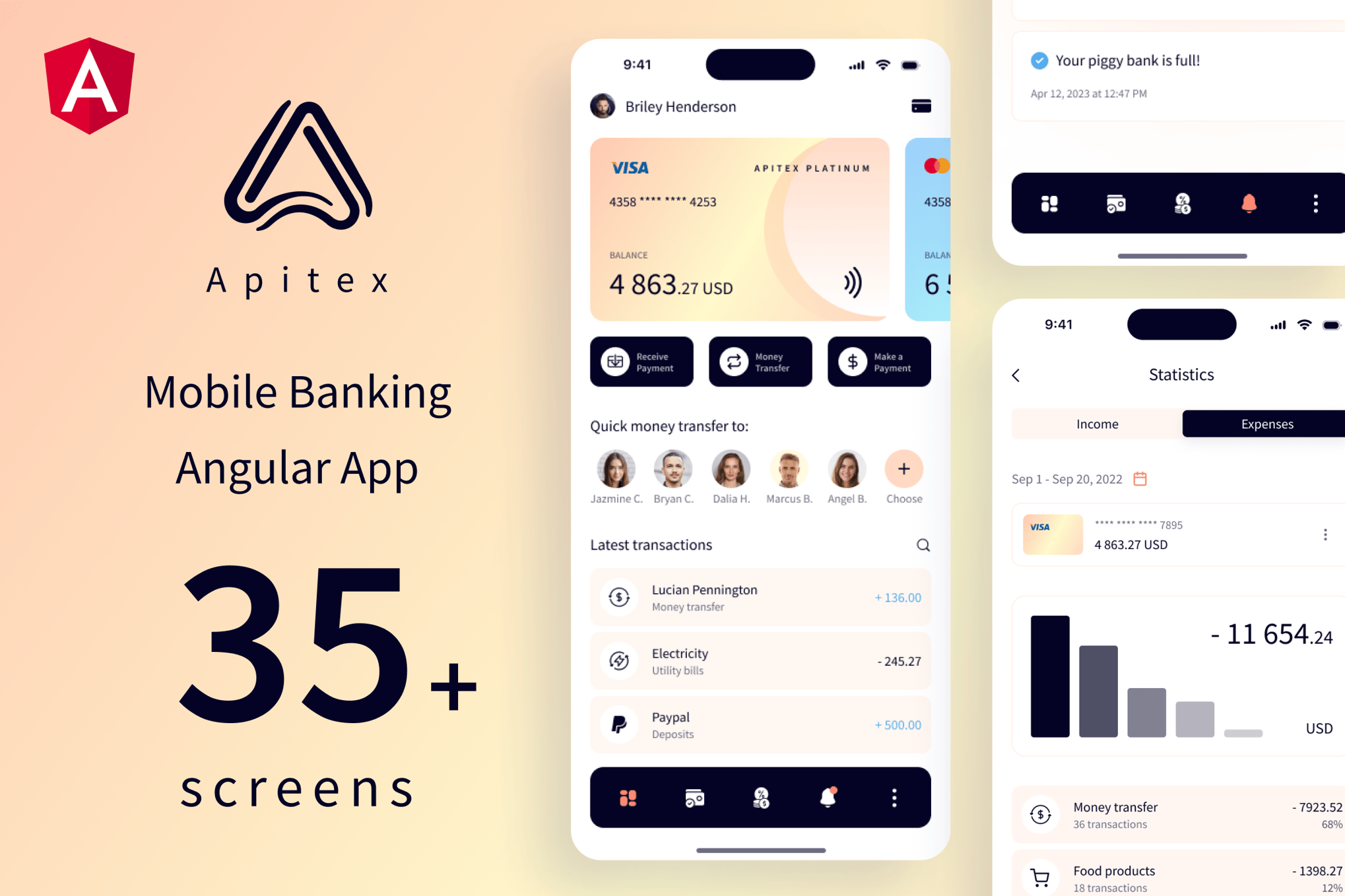 Apitex - Mobile Banking Angular App | Pwa