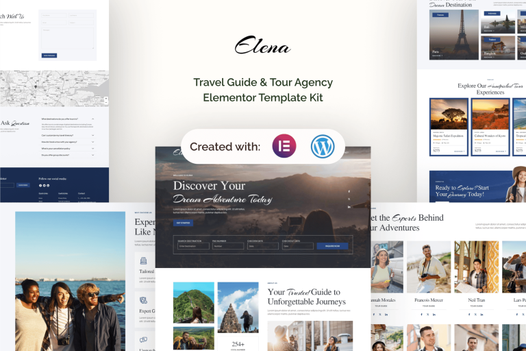 Elena – Travel Guide & Tour Agency Elementor Template Kit