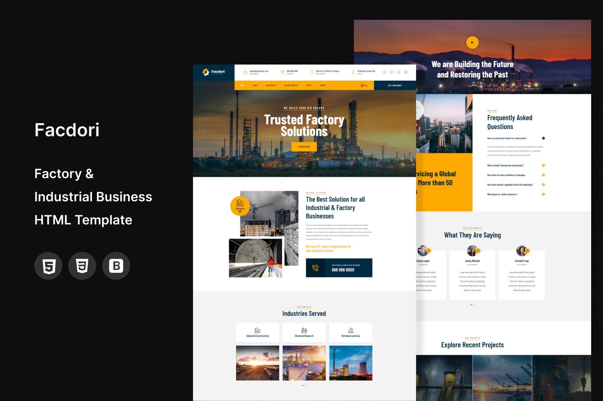 Facdori - Factory & Industrial Html Template