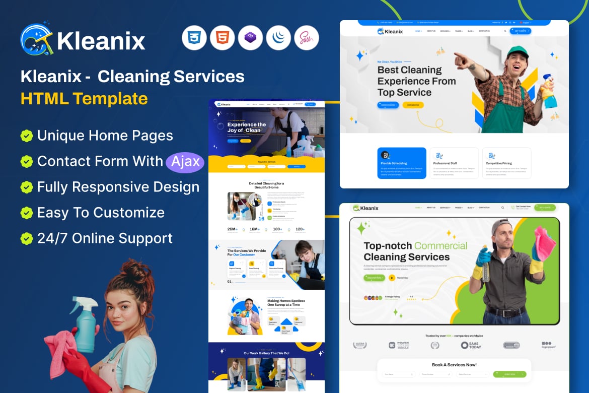 Kleanix - Cleaning Service Html Template