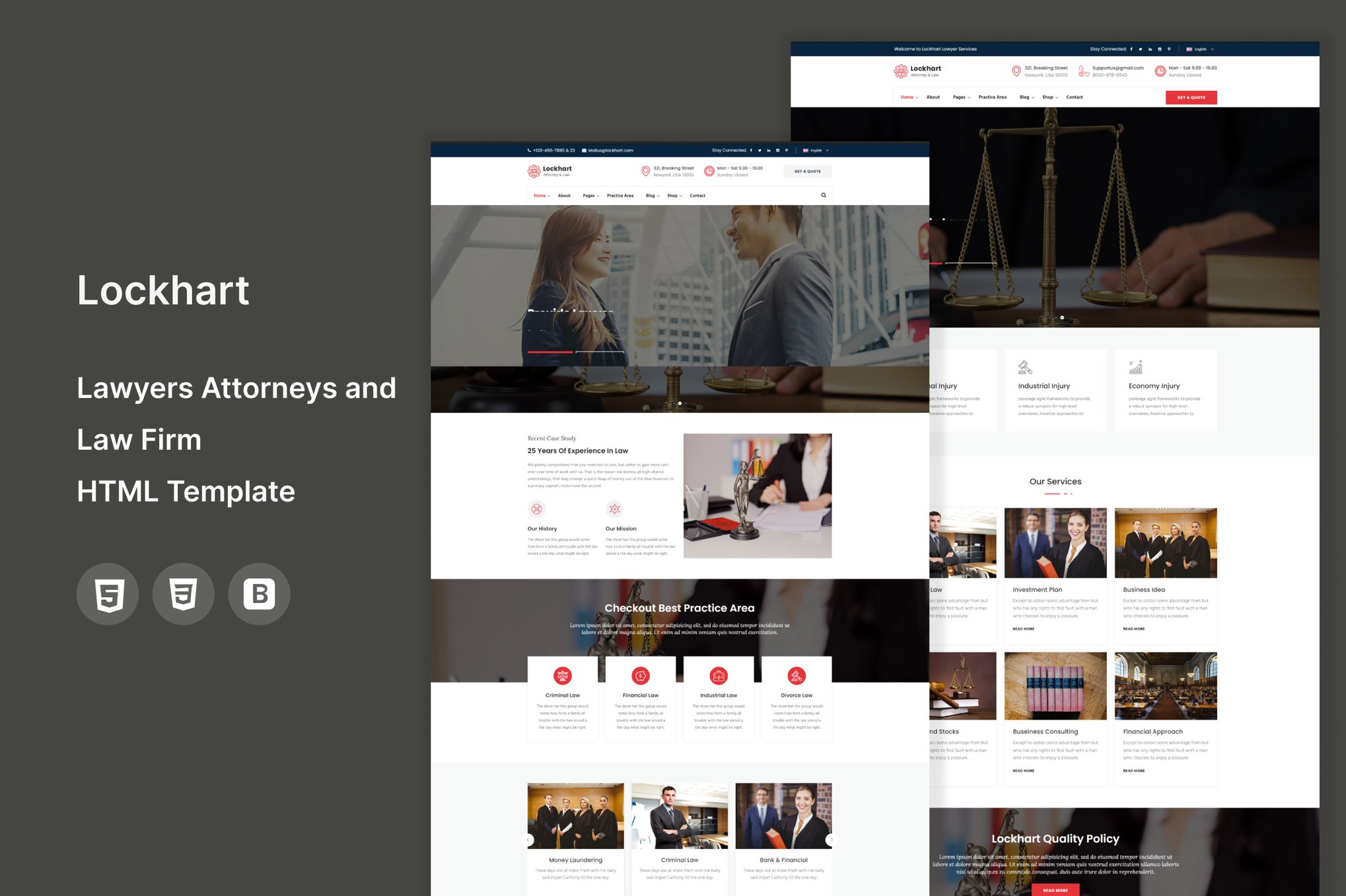 Lockhart -Attorneys And Law Firm HTML Template