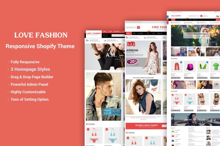 LoveFashion – Drag & Drop Builder Shopify Theme