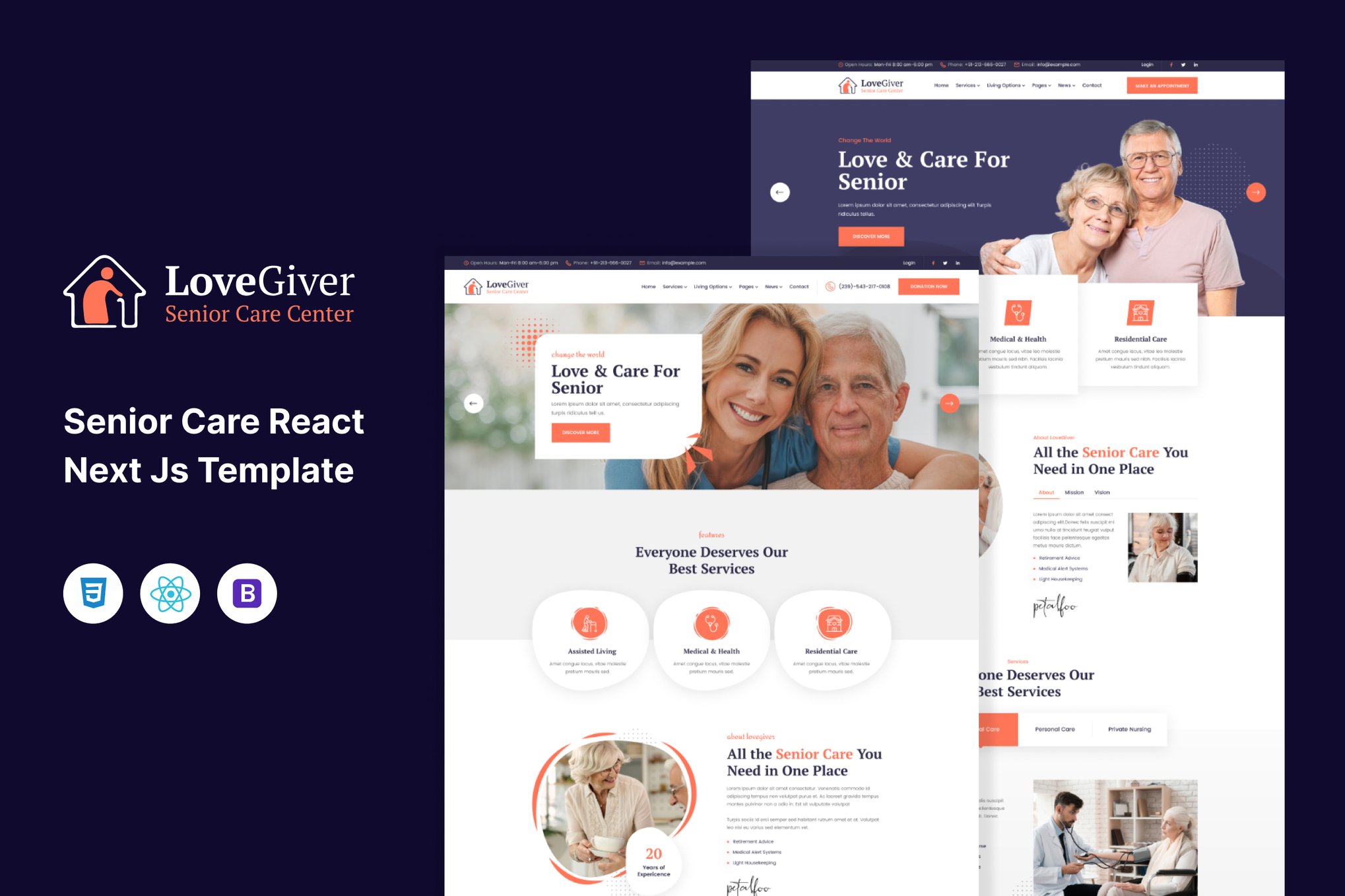 Lovegiver - Senior Care React Next Js Template