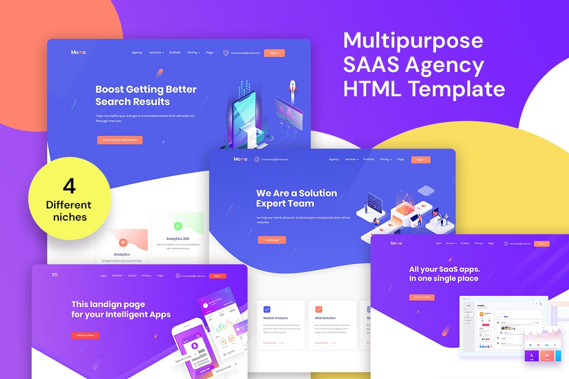 Momo - Multipurpose Saas Agency HTML Template