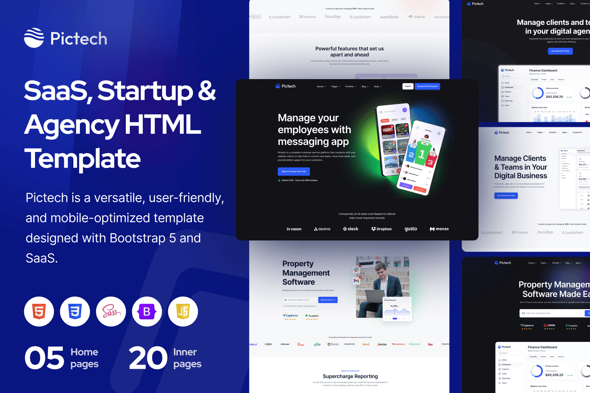 Pictech - Creative Saas & Startup HTML5 Template