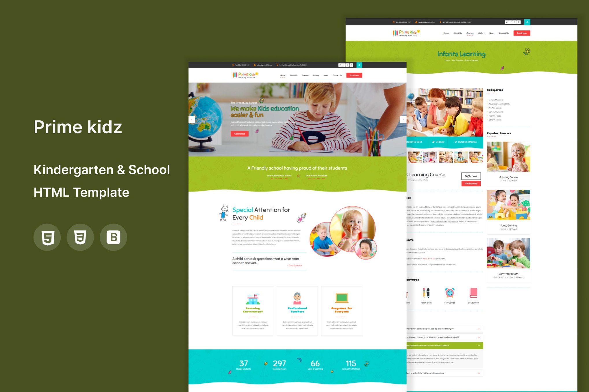 Prime Kidz - Kindergarten & School HTML Template
