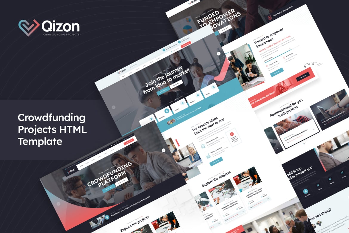Qizon - Crowdfunding Projects HTML Template