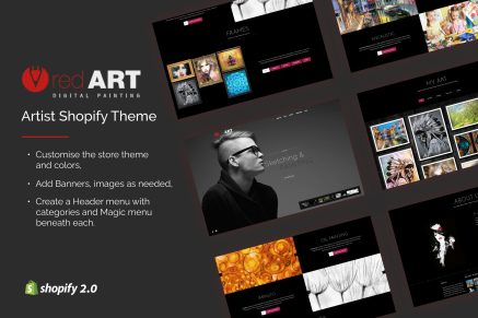 Red Art - Shopify Arts & Portfolio Gallery Store