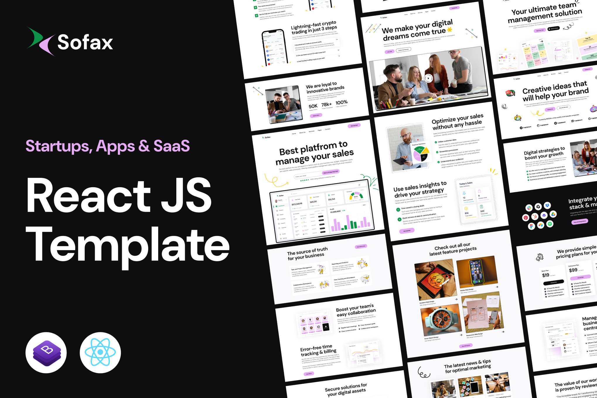 Sofax - Saas Startup React Js Template