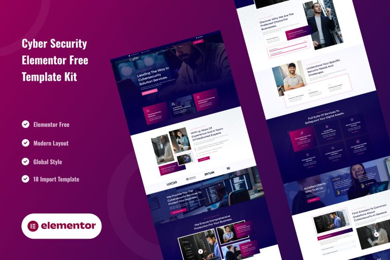 Sybergad – Cybersecurity Services Elementor Template Kit