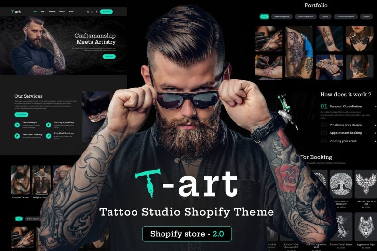 T Art – Tattoo Shop Shopify Theme